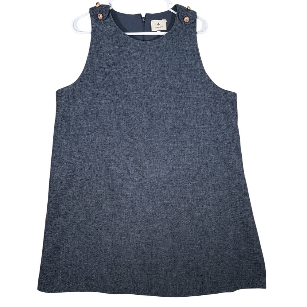 Tuckernuck Womens XXL Navy Blue‎ Lion Button Sleeveless Shift Dress Mini A-Line